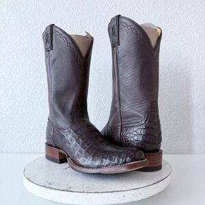 NEW Rod Patrick Cowboy Boots Womens 10 A Brown Caiman Western Blunt Toe $1450